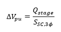 Per-unit voltage change from switching a capacitor bank stage