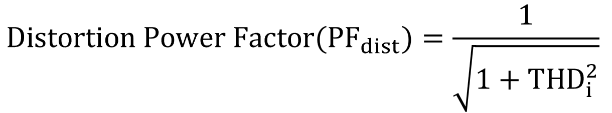 Equation for distortion power factor