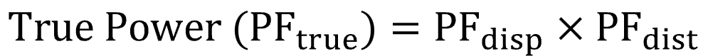 Equation for true power factor