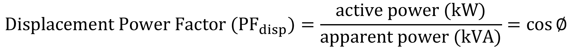 Equation for displacement power factor