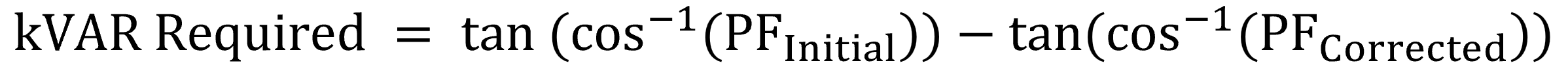 Equation for kVAR Required