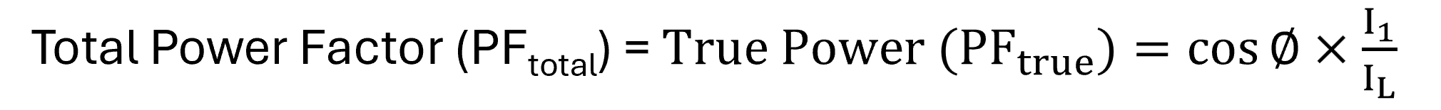Total power factor - alternate equation