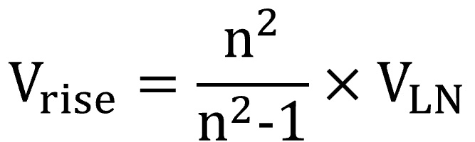 filter capacitor voltage rise formula